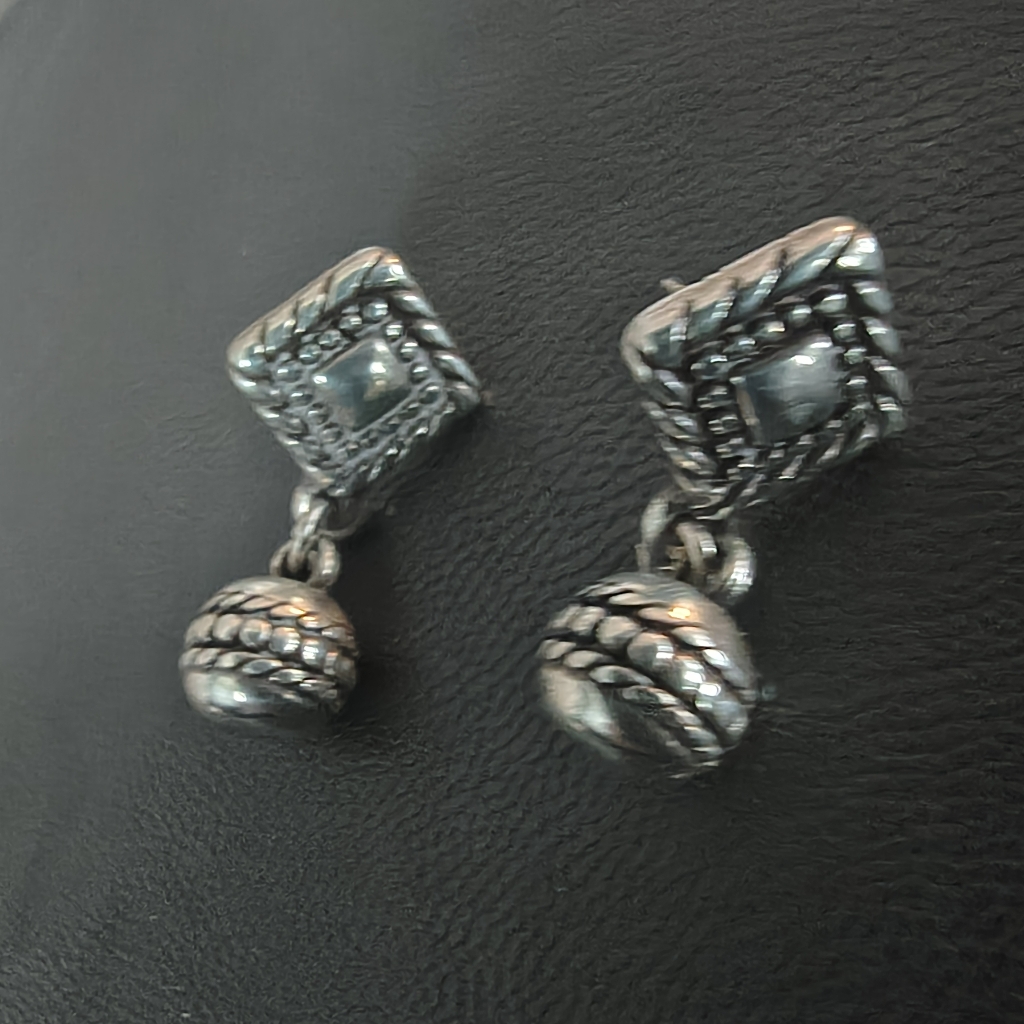 Brighton Silver Geometric Dangle Earrings
